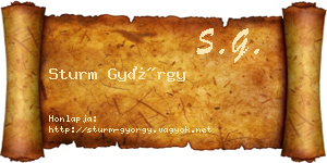 Sturm György névjegykártya